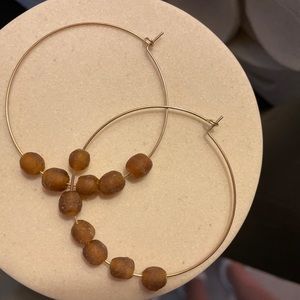 Natalie Borton Amber 2” Hoop Earrings